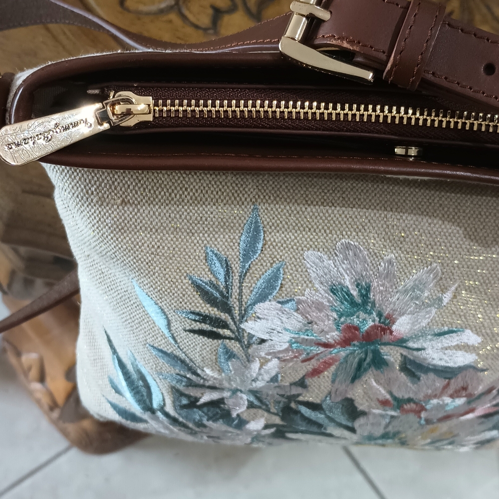 Tommy Bahama Floral Canvas Crossbody Bag - Picture 5 of 9